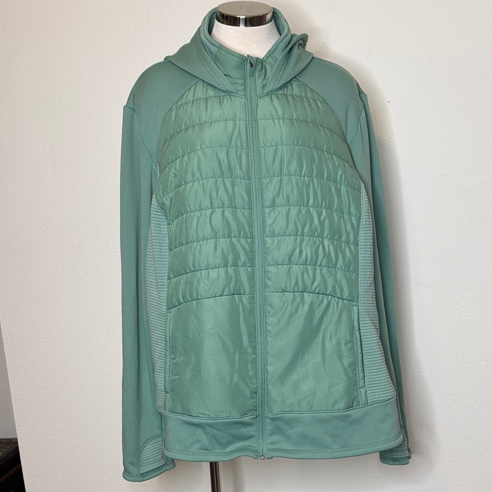 Tek Gear size 3X Women's dark Mint Hooded Puffer Jacket